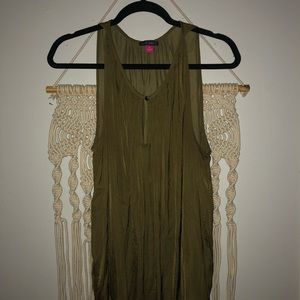 Green tank top blouse